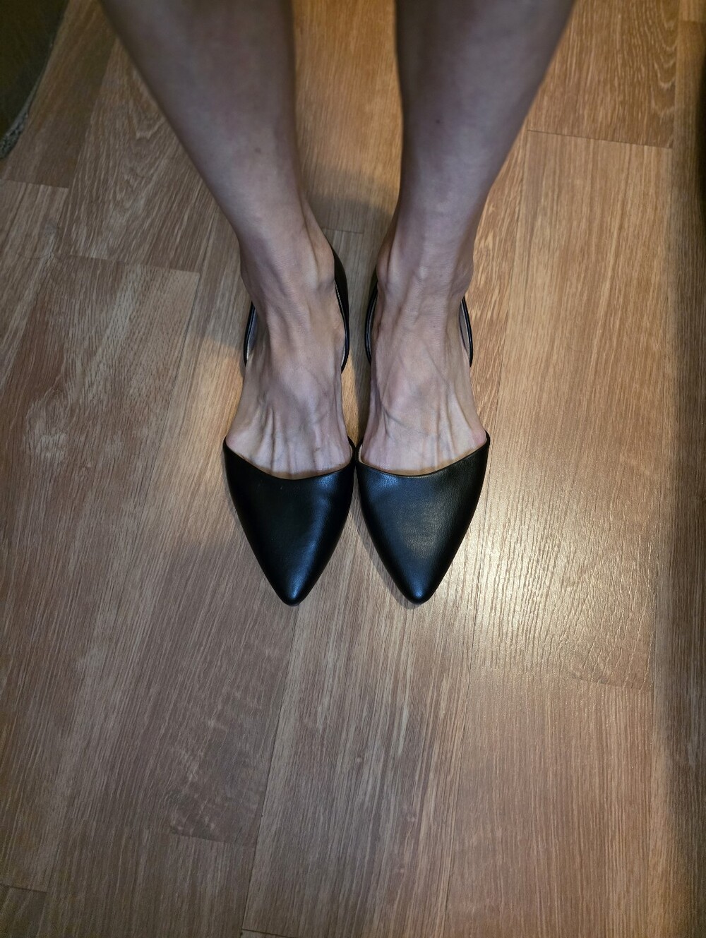 a new day Black Pointed D'Orsay Flats